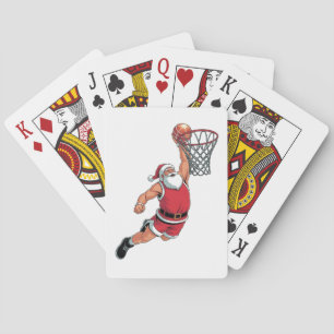 Santa Playing Basketball Christmas Sport Lovers  Poker Cards
