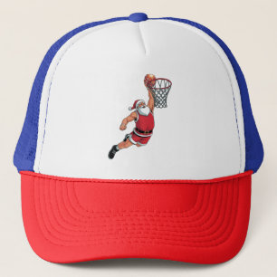 Santa Playing Basketball Christmas Sport Lovers  Trucker Hat