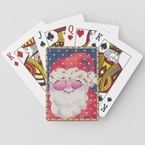 Santa playing cards