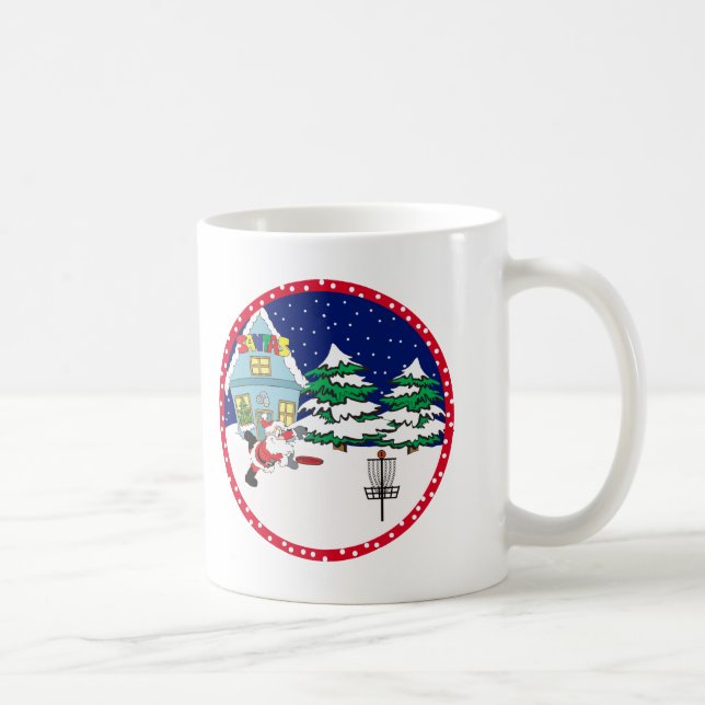 Santa Playing Disc Golf Coffee Mug (Right)