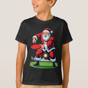 Santa Playing Disc Golf Funny Holiday Christmas Xm T-Shirt