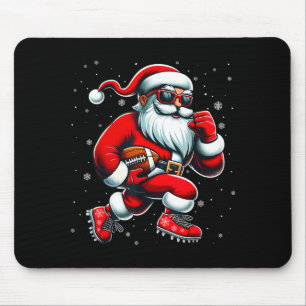 Santa Playing Football Men Boys Christmas Football Mouse Pad