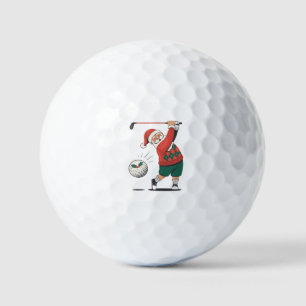 Santa Playing Golf Christmas Player Golfer  Golf Balls