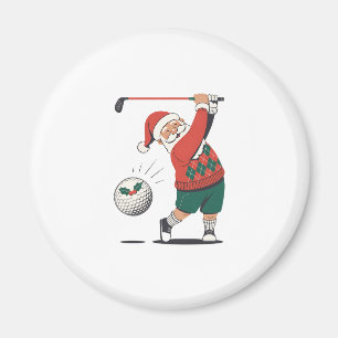 Santa Playing Golf Christmas Player Golfer Magnet