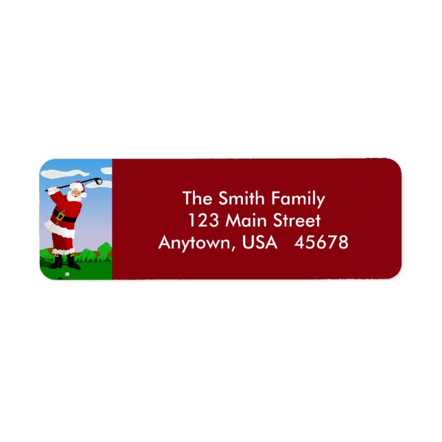 Santa Playing Golf Label (Front)