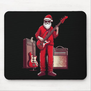 Santa Playing Guitar B Christmas Pajama Musician B Mouse Pad