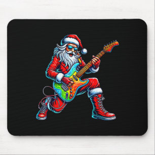 Santa Playing Guitar Musician Guitarist Christmas Mouse Pad