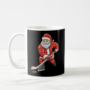 Santa Playing Hockey Christmas Gift For Hockey Pla Coffee Mug