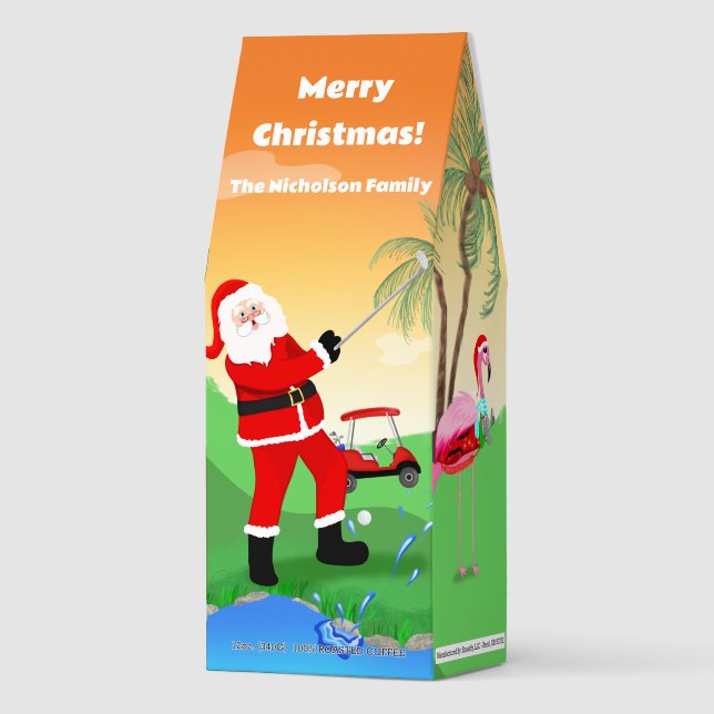Santa Playing Out Of Water Hazard In Florida Golf Roasted Coffee (Front)