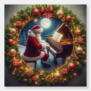 Santa Playing Piano Foam Board