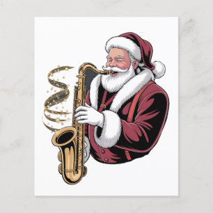 Santa Playing Saxophone Xmas Musician Saxophonist  Flyer