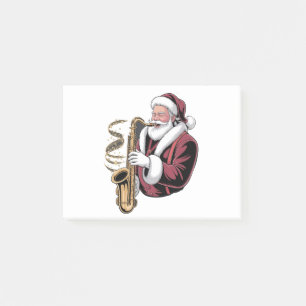 Santa Playing Saxophone Xmas Musician Saxophonist Post-it Notes