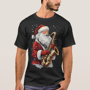 Santa Playing Saxophone Xmas Musician Saxophonist T-Shirt
