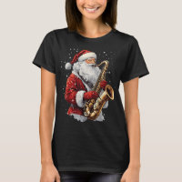 Santa Playing Saxophone Xmas Musician Saxophonist
