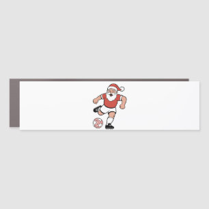 Santa Playing Soccer Christmas Player Sport  Car Magnet