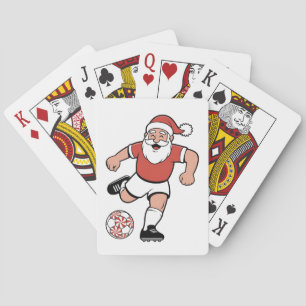 Santa Playing Soccer Christmas Player Sport Poker Cards