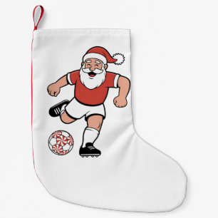 Santa Playing Soccer Christmas Player Sport Small Christmas Stocking