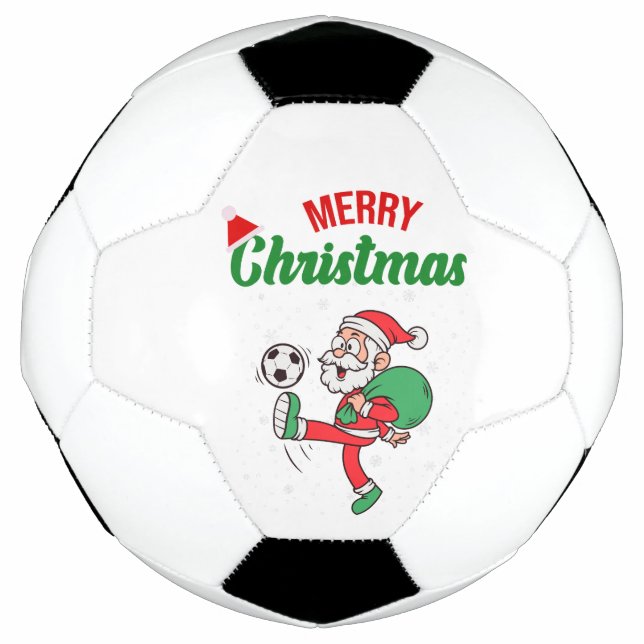 Santa Playing Soccer Cool  Soccer Ball (Front)