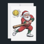 Santa Playing Softball Christmas Player Sport Holiday Card<br><div class="desc">Santa playing softball,  Christmas 2025,  xmas sports fan,  holiday softball theme,  festive athlete Santa,  softball lovers Christmas,  holiday bat and ball,  sporty Santa design,  Christmas sports lovers,  xmas league fun</div>