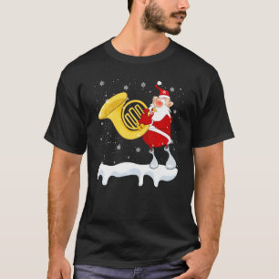 Santa Playing Tuba Funny Santa Tuba Lover Christma T-Shirt