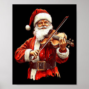 Santa Playing Violin Funny Violin Player Violinist Poster