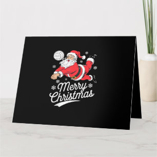 Santa Playing Volleyball Christmas Pajama Cool Spo Card