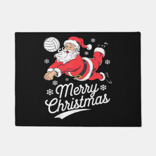 Santa Playing Volleyball Christmas Pajama Cool Spo Doormat