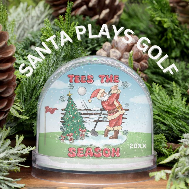SANTA PLAYS GOLF TEES THE SEASON SNOW GLOBE (Creator Uploaded)