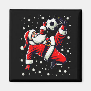 Santa Plays Soccer Bicycle Kick, Christmas Women M Magnet