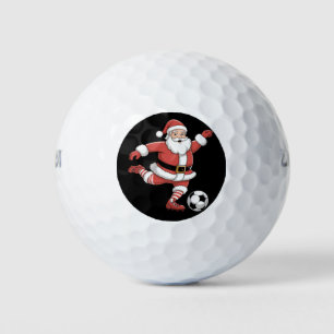 Santa Plays Soccer Christmas Sports Golf Balls