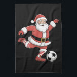 Santa Plays Soccer Christmas Sports Kitchen Towel<br><div class="desc">Santa Plays Soccer Christmas Sports</div>