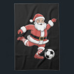 Santa Plays Soccer Christmas Sports Kitchen Towel<br><div class="desc">Santa Plays Soccer Christmas Sports</div>