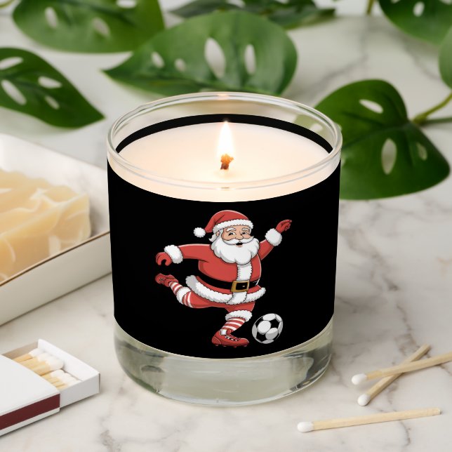 Santa Plays Soccer Christmas Sports Scented Candle (Lit)