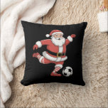 Santa Plays Soccer Christmas Sports Throw Pillow<br><div class="desc">Santa Plays Soccer Christmas Sports</div>