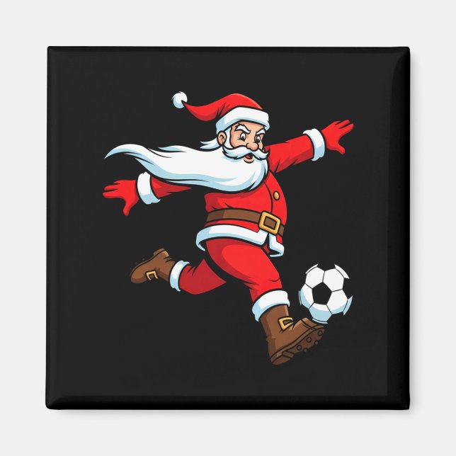Santa Plays Soccer Christmas Srts Women Men Kids L Magnet (Front)