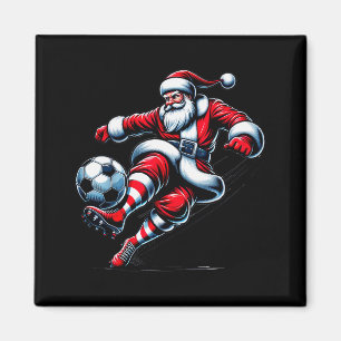Santa Plays Soccer Christmas Srts Women Men Kids Magnet