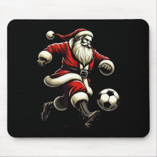 Santa Plays Soccer Srts, Xmas Christmas Women Men Mouse Pad