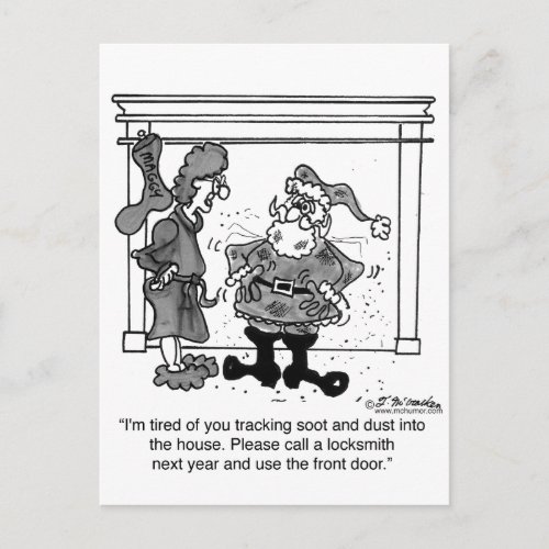 Santa Please Call a Locksmith Holiday Postcard