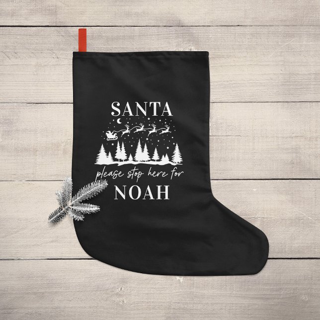 Santa please stop here for Christmas silver Christ Small Christmas Stocking (Creator Uploaded)