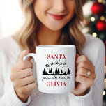 Santa please stop here for Christmas traditional Coffee Mug<br><div class="desc">Santa please stop here for Christmas traditional modern holiday gift mug</div>