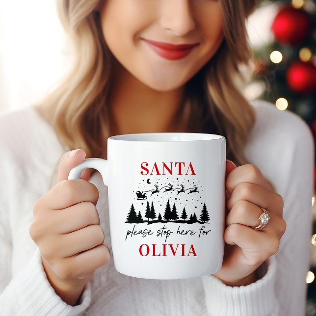 Santa please stop here for Christmas traditional Coffee Mug (Creator Uploaded)