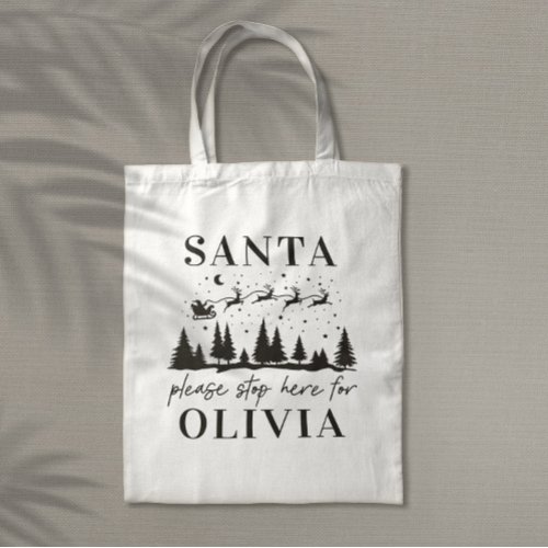 Santa please stop here for Christmas traditional Tote Bag