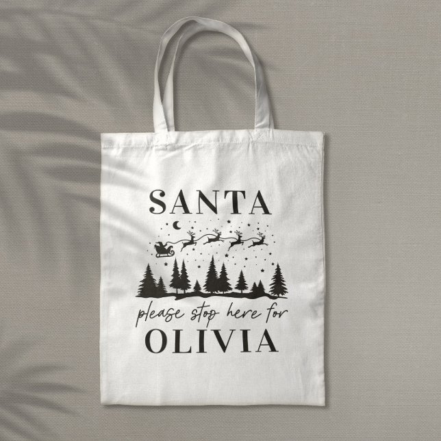 Santa please stop here for Christmas traditional Tote Bag (Creator Uploaded)