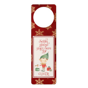 Santa please stop here personalized door hanger