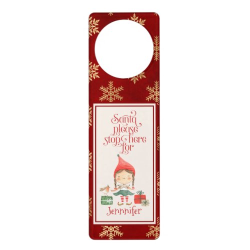 Santa please stop here personalized door hanger