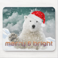 Santa Polar Bear | Beary Christmas Mousepad
