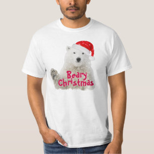 Santa Polar Bear   Beary Christmas T-Shirt