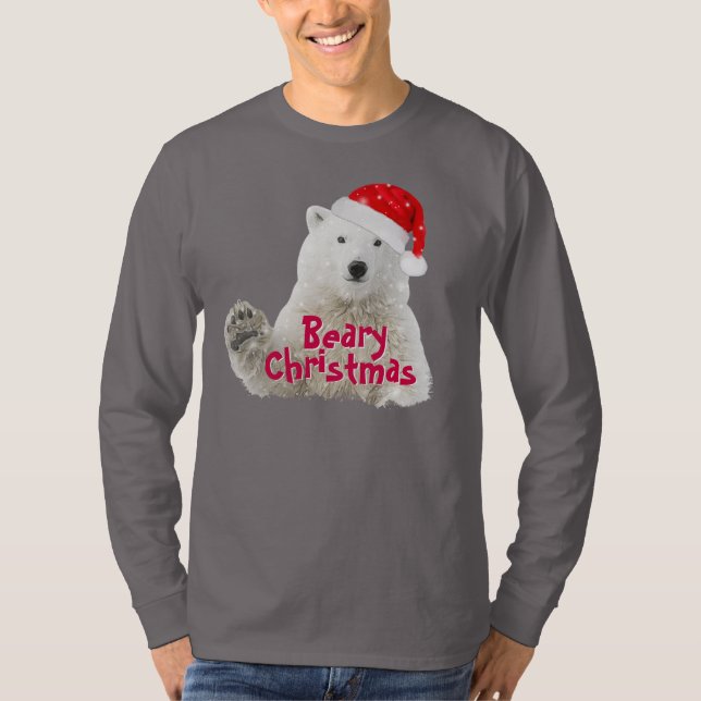 Santa Polar Bear | Beary Christmas T-Shirt (Front)