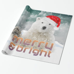 Santa Polar Bear Beary Christmas Wrapping Paper