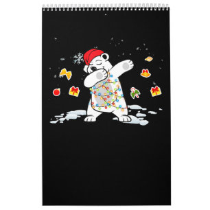 Santa Polar Bear Christmas Lights Bear Lover Calendar